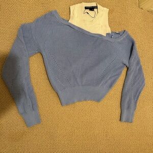 Veronica Beard slant neck sweater. Blue. Size L
